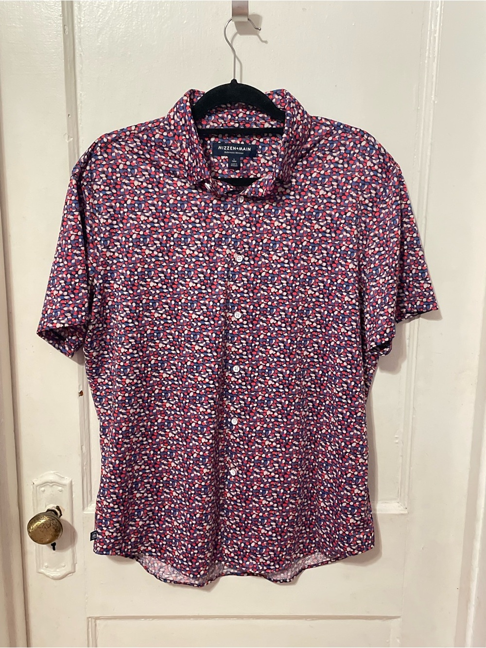 Mizzen+Main Red Multi Floral Short-Sleeve Button-Down Shirt